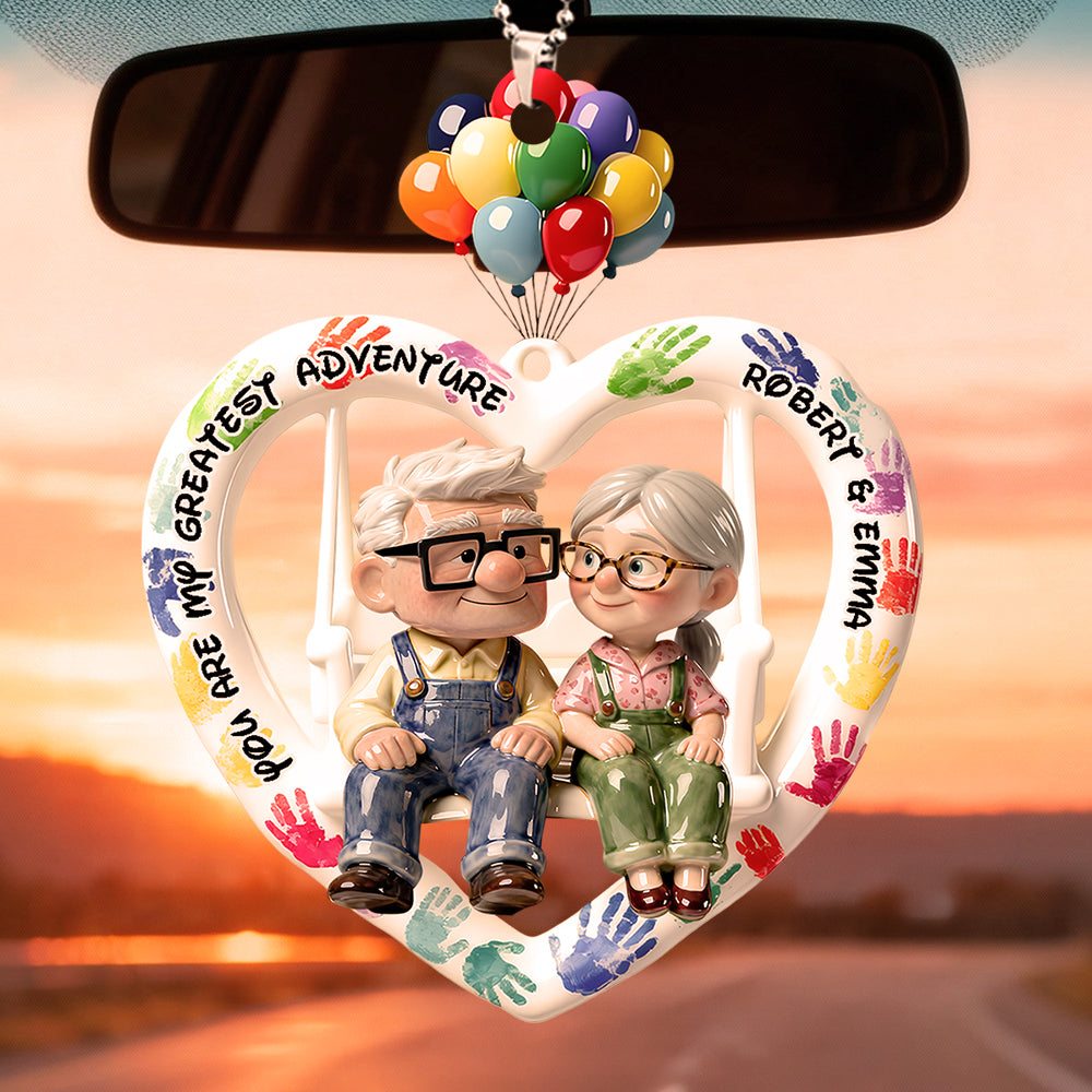 Old Couple Car Ornament Personalized Gifts For Couple 03TODT020226-Homacus