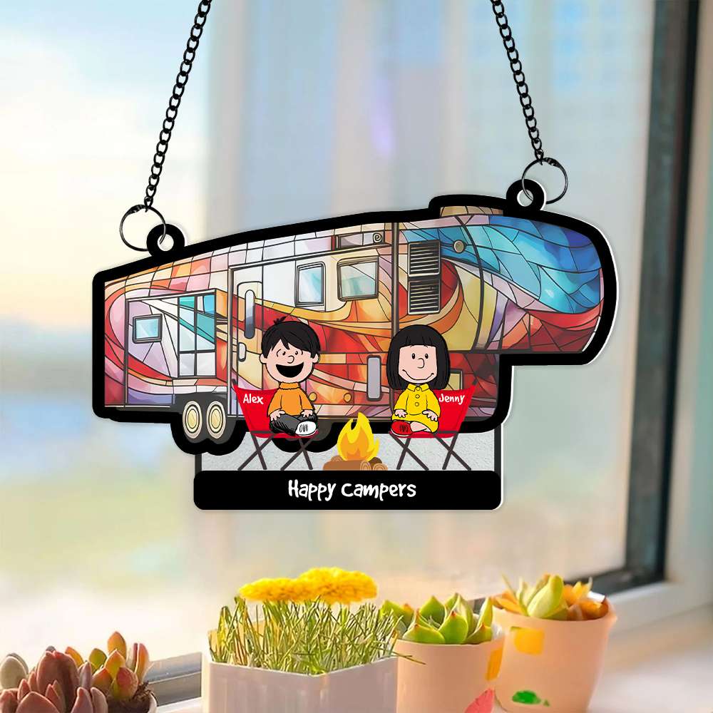 Personalized Gifts For Couple Suncatcher Ornament Camping Couple 04KAMH131224HH-Homacus