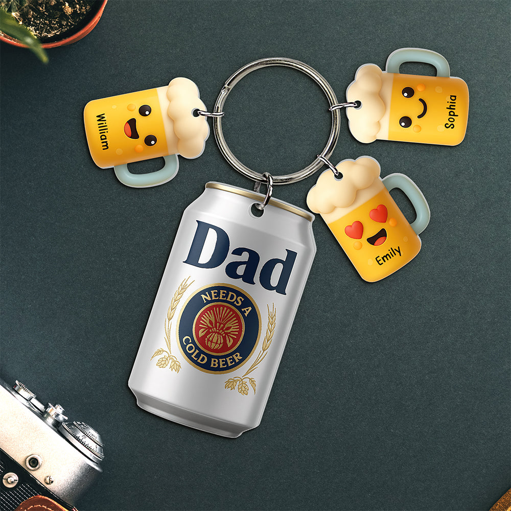 Best Dad With Little Charms Acrylic Tag Keychain - Personalized Gifts For Father 01NAQN250425-Homacus