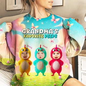 Custom Photo Gifts For Grandma Shirt 01tglu120325 Grandma's Favorite Peeps-Homacus