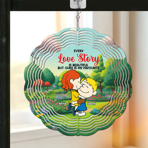 Personalized Gifts For Couples Wind Spinner Hugging Couple 04TOLU201224HG-Homacus