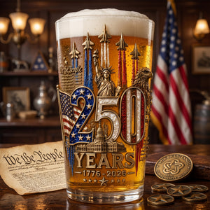 America 250th Anniversary Beer Glass - Personalized Gifts For Patriotic 05palu270526-Homacus