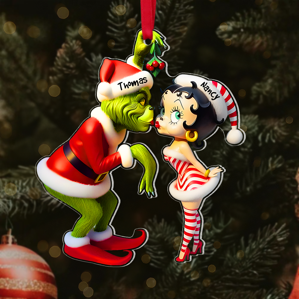 Personalized Gifts For Couple Christmas Ornament Kiss Under The Mistletoe 05xqpu061124-Homacus