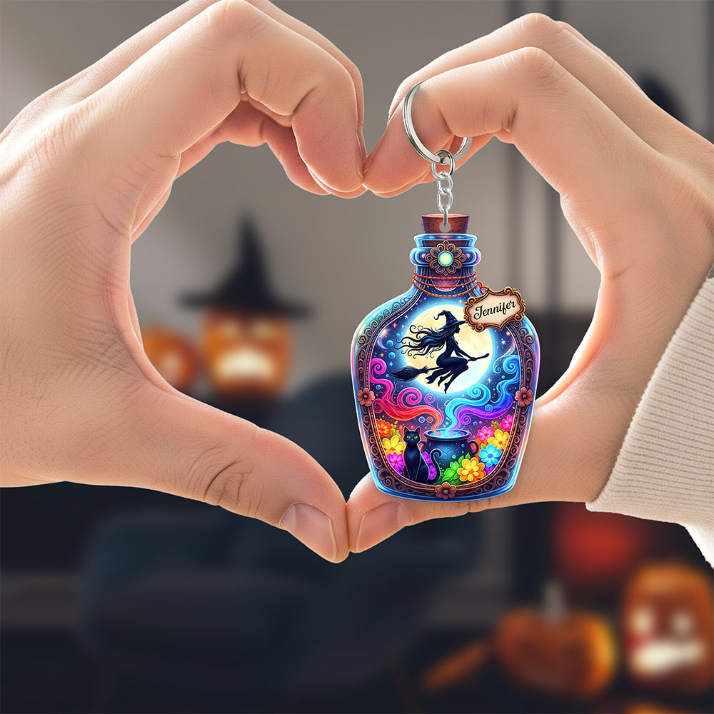 Mystical Witch Flying Keychain - Personalized Gifts For Witch Lovers 06pgqn160725-Homacus