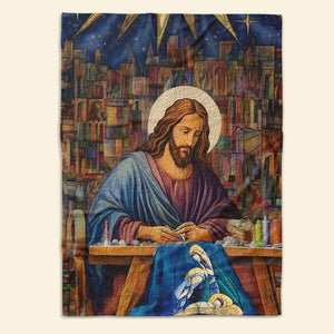 Jesus Christ Quilting Blanket, Gifts For Christian Quilter 02QHLU110924-Homacus