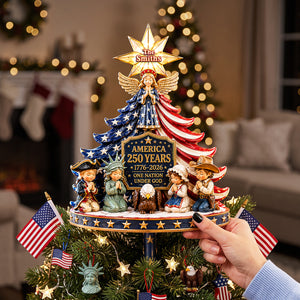 A Pray For America Christmas Tree Topper - Personalized Gifts For Patriots 03QHTA220826-Homacus