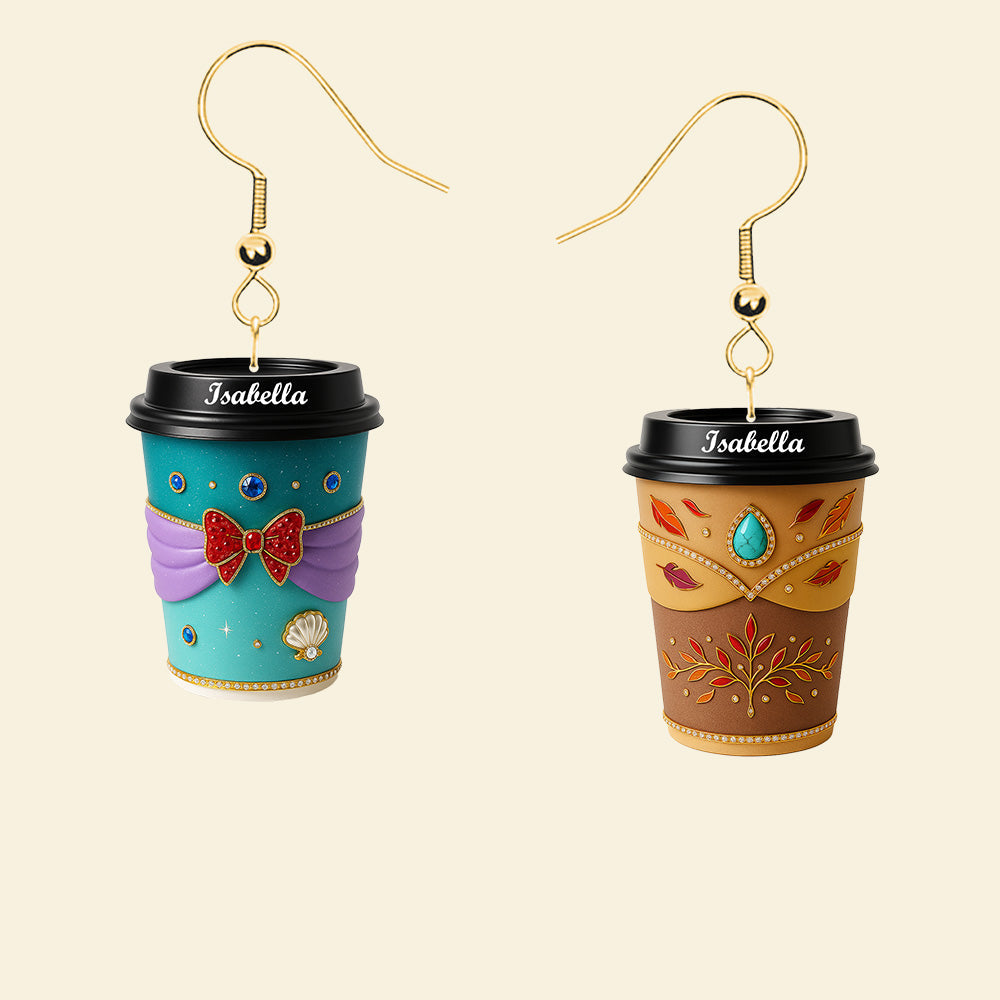 Coffee Princess Earrings - Personalized Gifts For Her 03pgmg150725-Homacus
