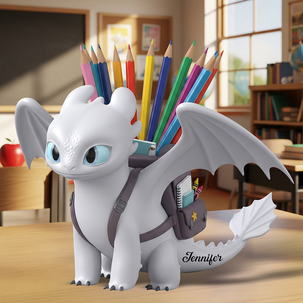 Mythical Creature Wooden Pen Holder – Personalized Gifts For Fantasy Fans 01tgqn290725-Homacus