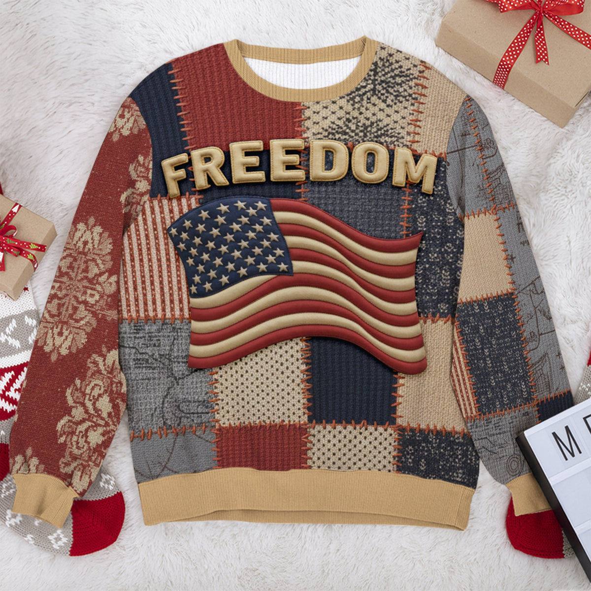 Freedom USA Flag Ugly Sweater- Christmas Gifts For Patriots 03paqn281025-Homacus