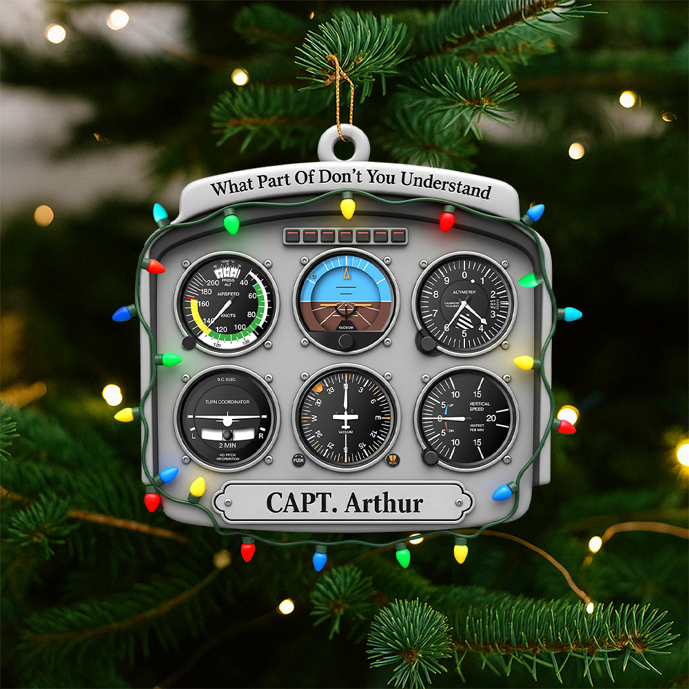 Personalized Gifts For Pilot Christmas Ornament 01hutn120925 Flight Instruments Six Pack-Homacus