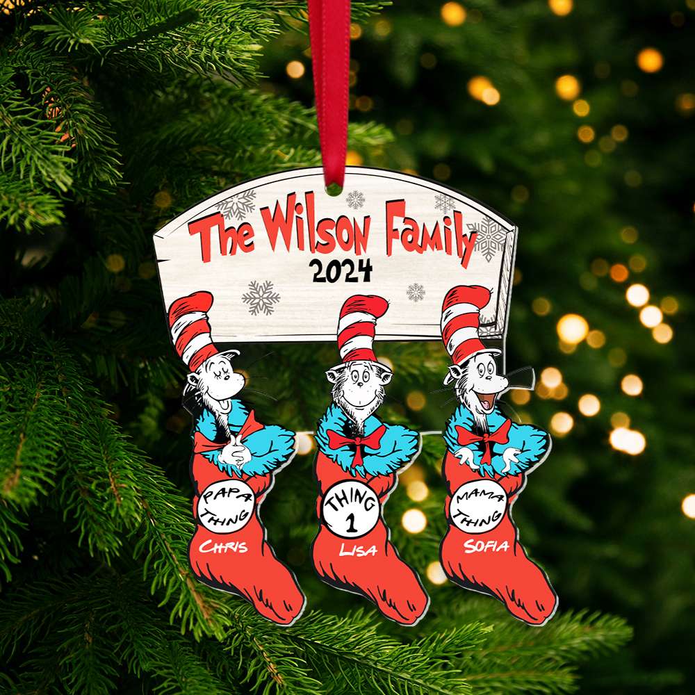 Personalized Gifts For Family Christmas Ornament, Hanging Socks 01QHMH260924-Homacus