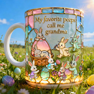 Easter Grandma's Cute Bunnies Coffee Mug, Personalized Gifts For Grandma & Mom 01qhtn300126-Homacus