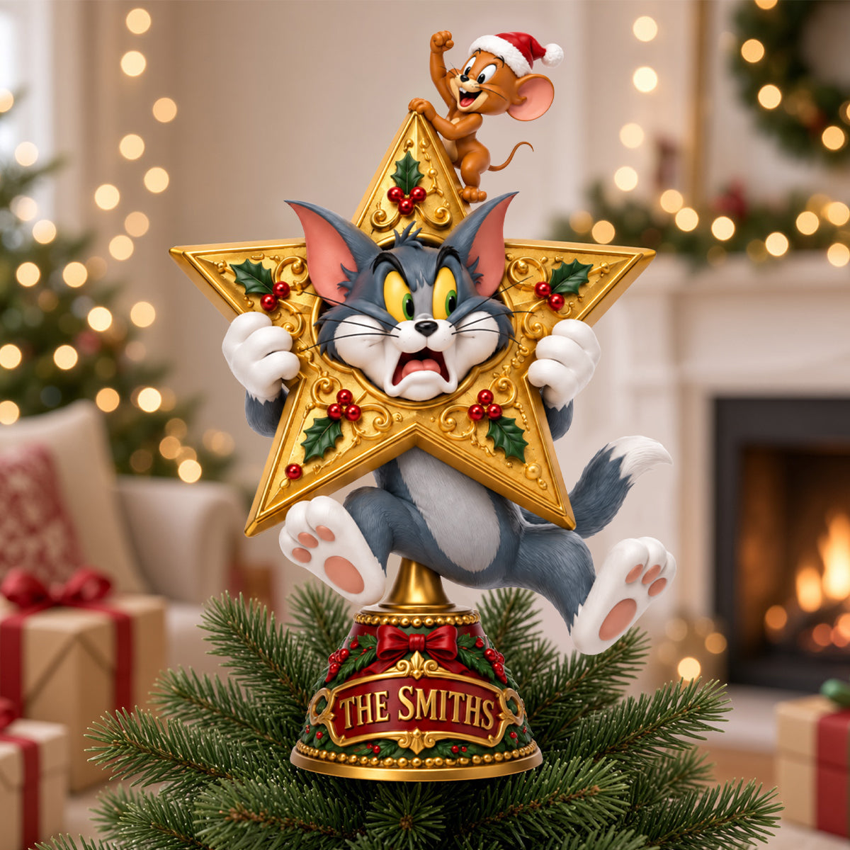 Playful Acrylic Christmas Tree Topper - Personalized Gifts For Christmas 06hadh121026-Homacus