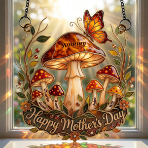 Whimsical Mushroom Mom Suncatcher - Personalized Gift For Moms 04PALU140426-Homacus