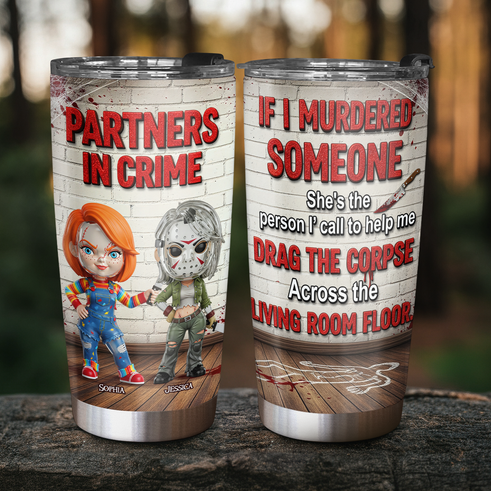 Horror Friends 20oz Tumbler - Personalized Gifts For Besties 03OHPU100725-Homacus