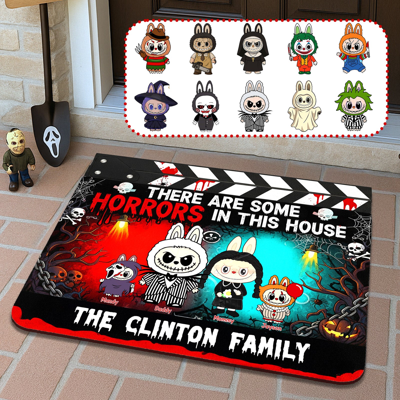 Horror Family Doormat - Personalized Gifts For Family Halloween 02HUMG250825-Homacus