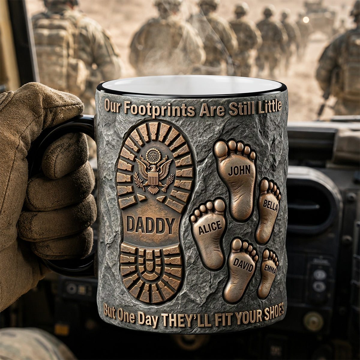 Father’s Footsteps Veteran Magic Coffee Mug - Personalized Gift For Dads 01HUTA210526-Homacus