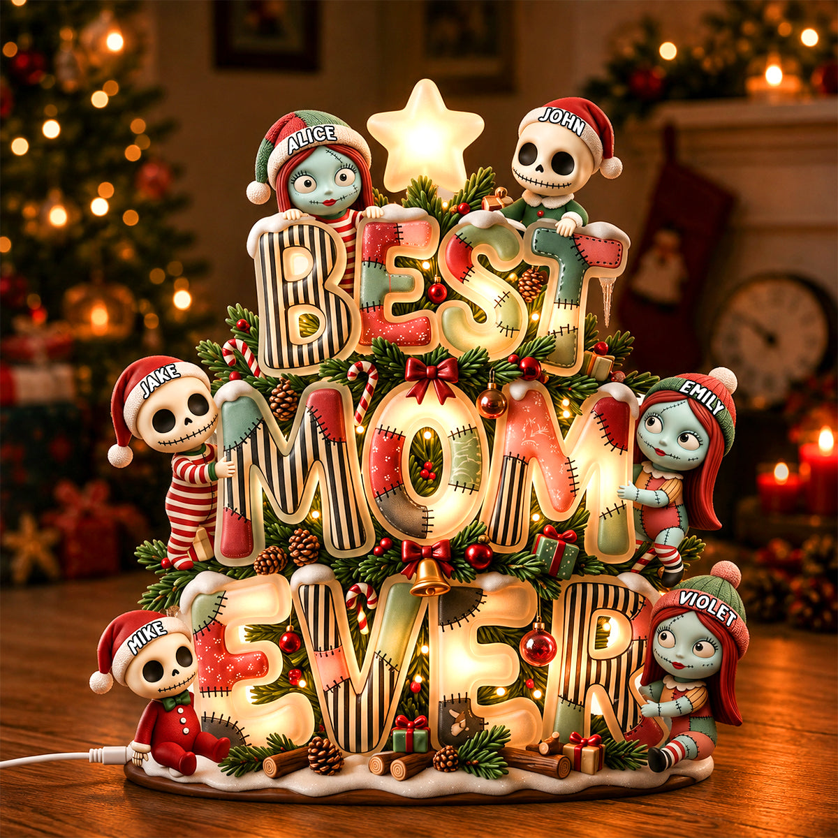Little Christmas Misfits Acrylic Light Box - Personalized Gifts For Parents 051PADH190826
