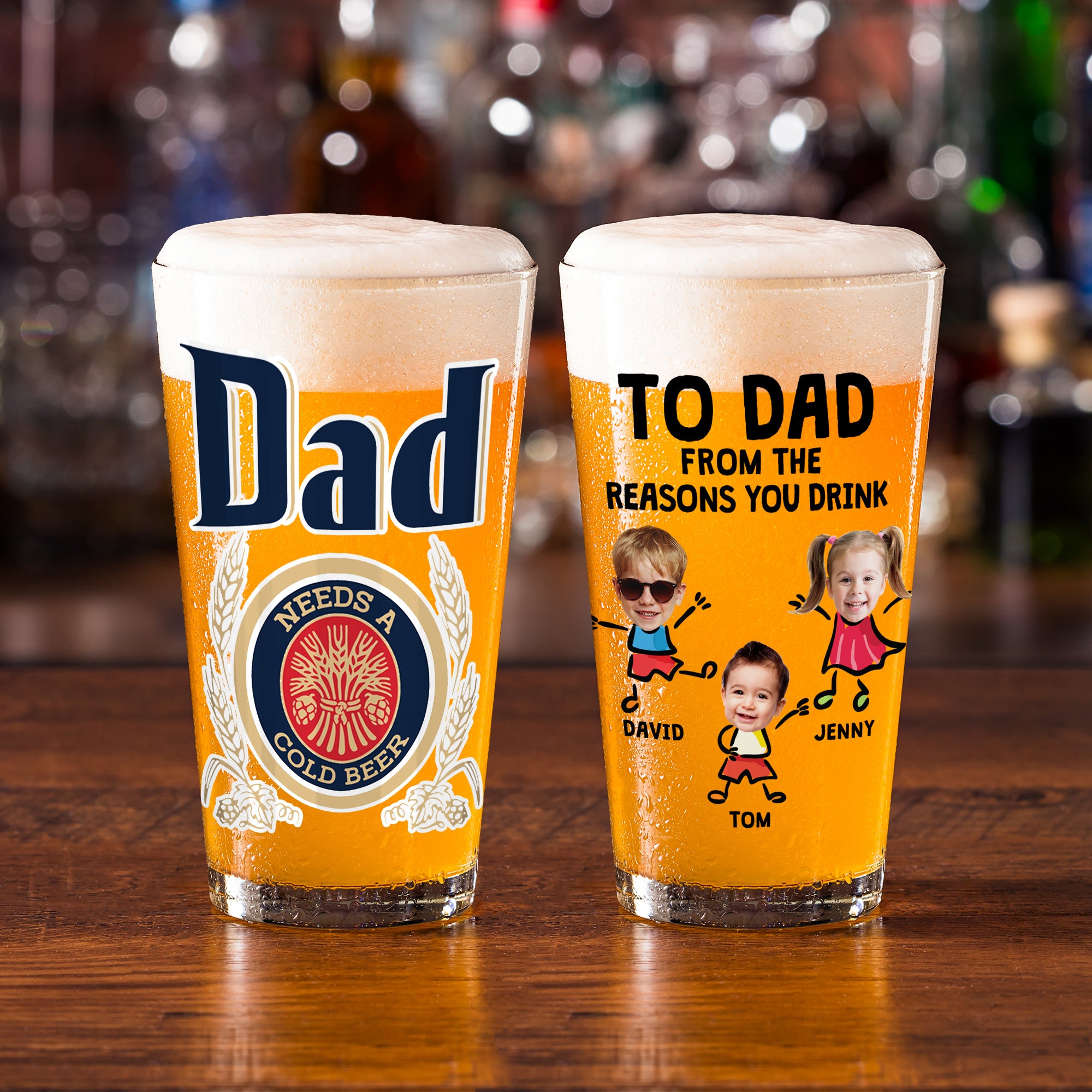 Personalized Gifts For Dad Beer Glass 07natn290524 Father's Day-Homacus