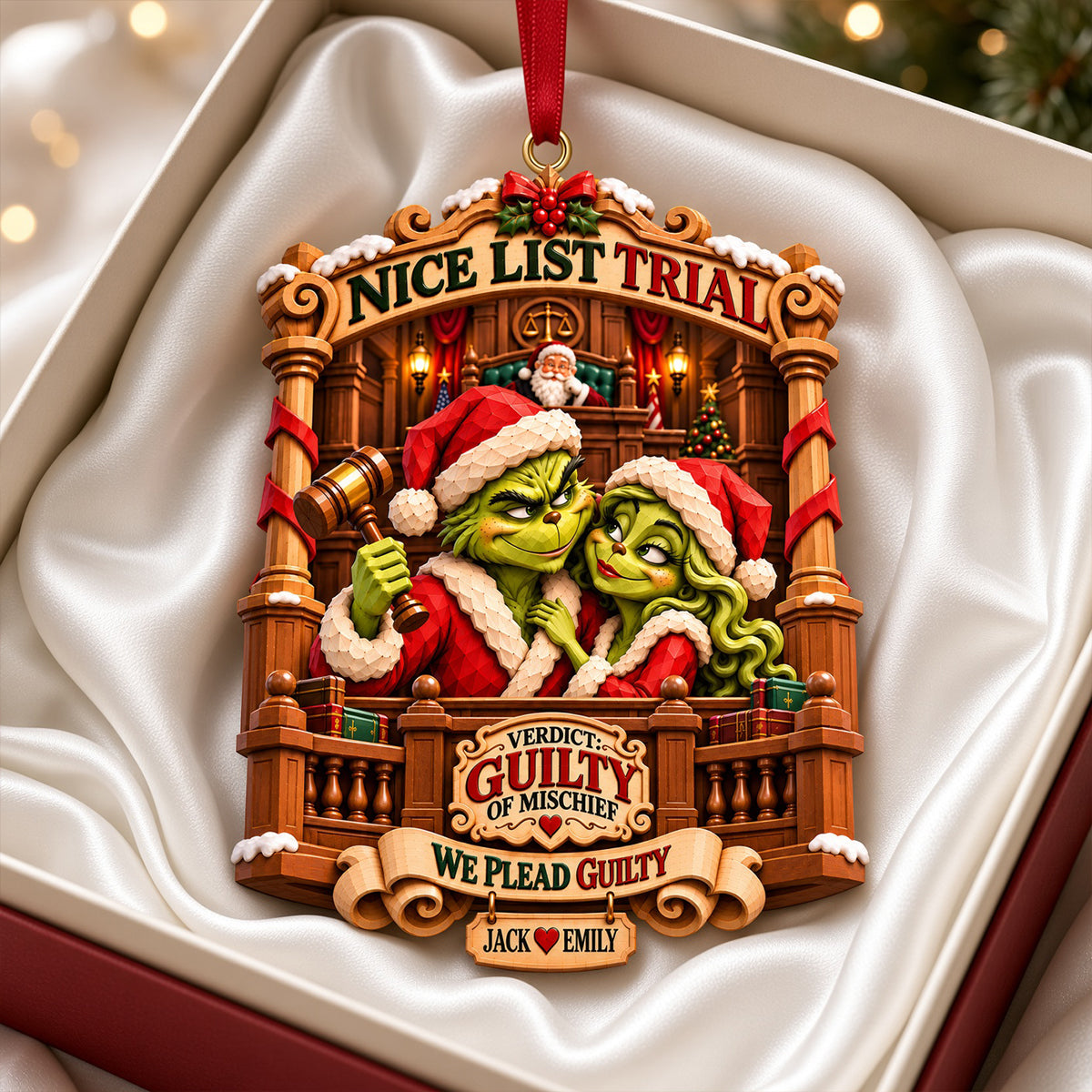 Couple Nice List Trial Christmas Ornament - Personalized Gifts For Couple 08hatn121026-Homacus