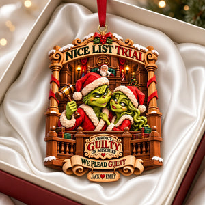 Couple Nice List Trial Christmas Ornament - Personalized Gifts For Couple 08hatn121026-Homacus
