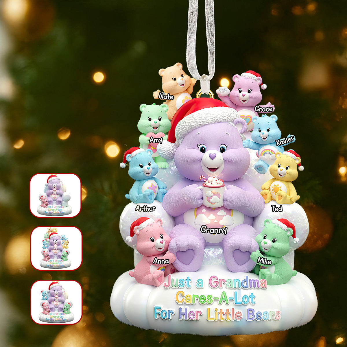 Happy Grandma Christmas Ornament Personalized Gifts For Grandma 02HUMG241025-Homacus