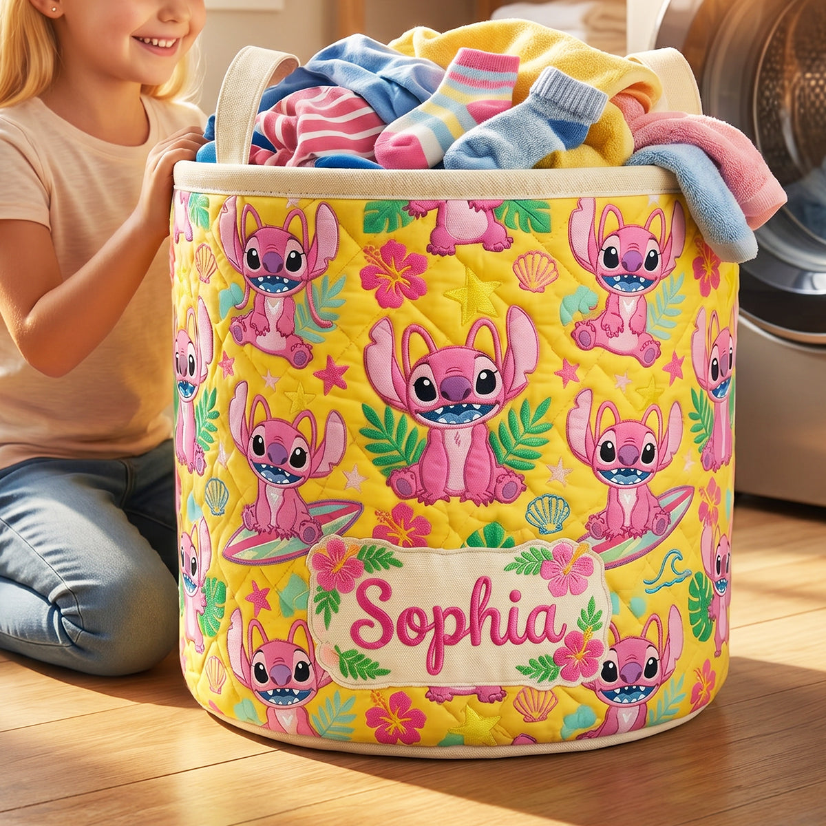 Cute Alien Quilted Laundry Basket - Personalized Gifts 02padt260626-Homacus