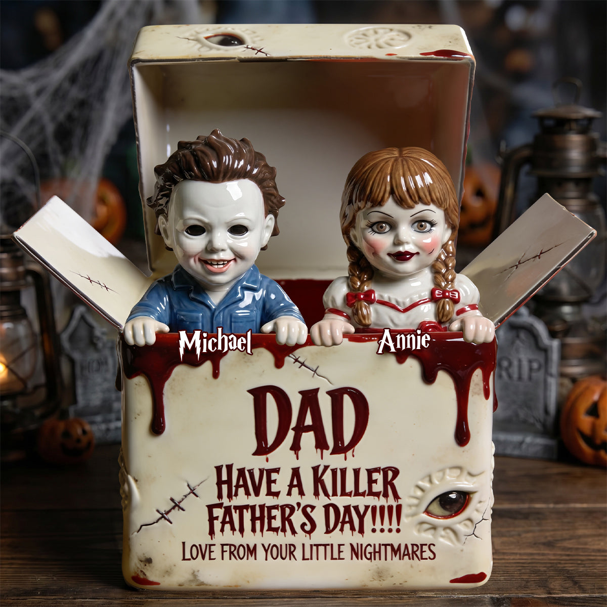 Horror Dad and Kids Acrylic Plaque - Personalized Gifts For Dad 01tgdh210526-Homacus