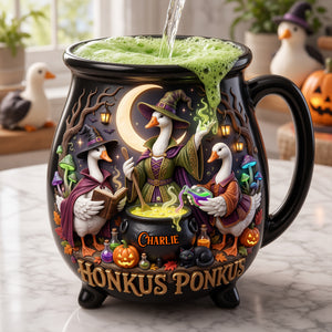 Funny Goose Cauldron Mug - Personalized Gifts For Halloween 04tolu180826-Homacus