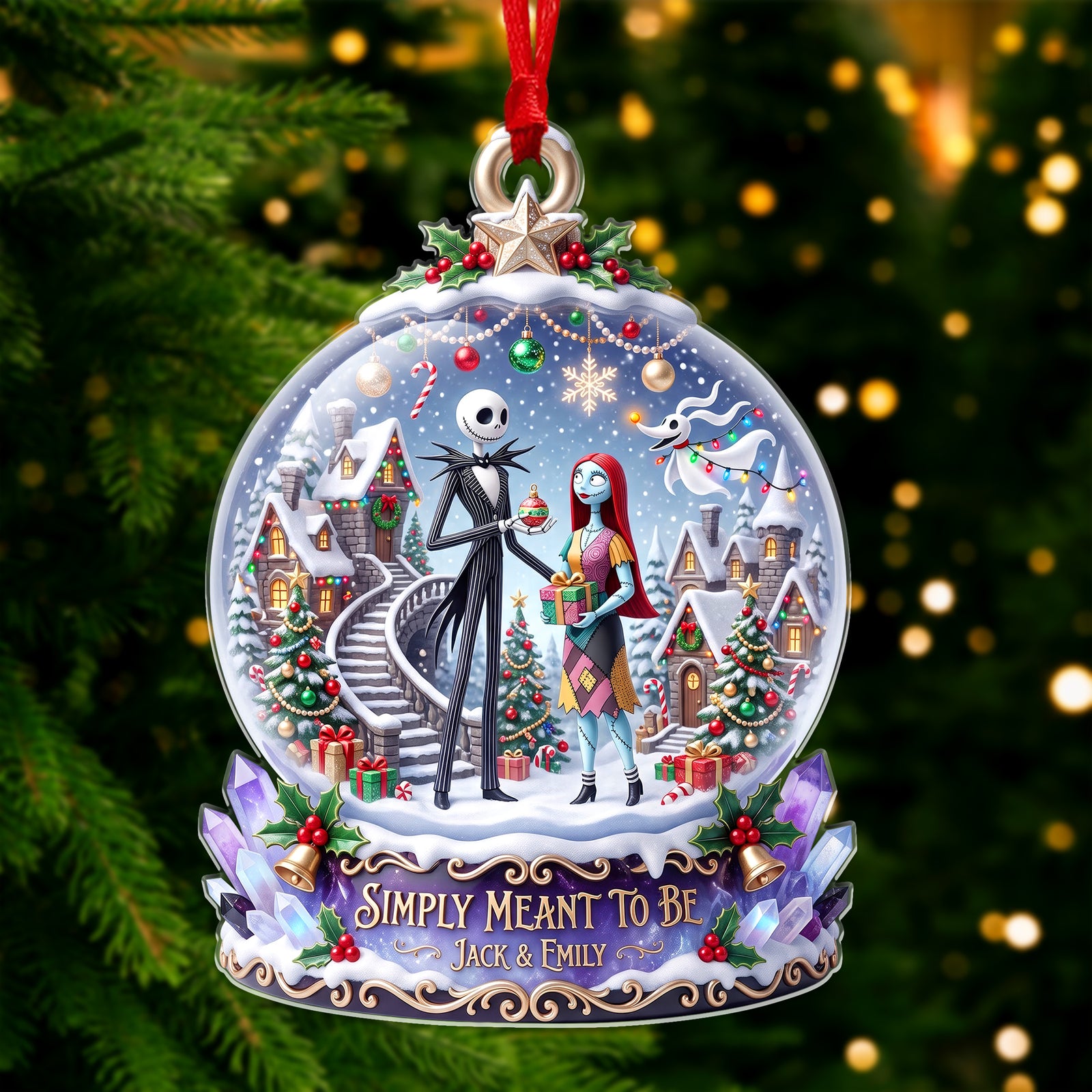 Spooky In Love Acrylic Ornament - Personalized Christmas Gifts For Couples 05haqn110826-Homacus