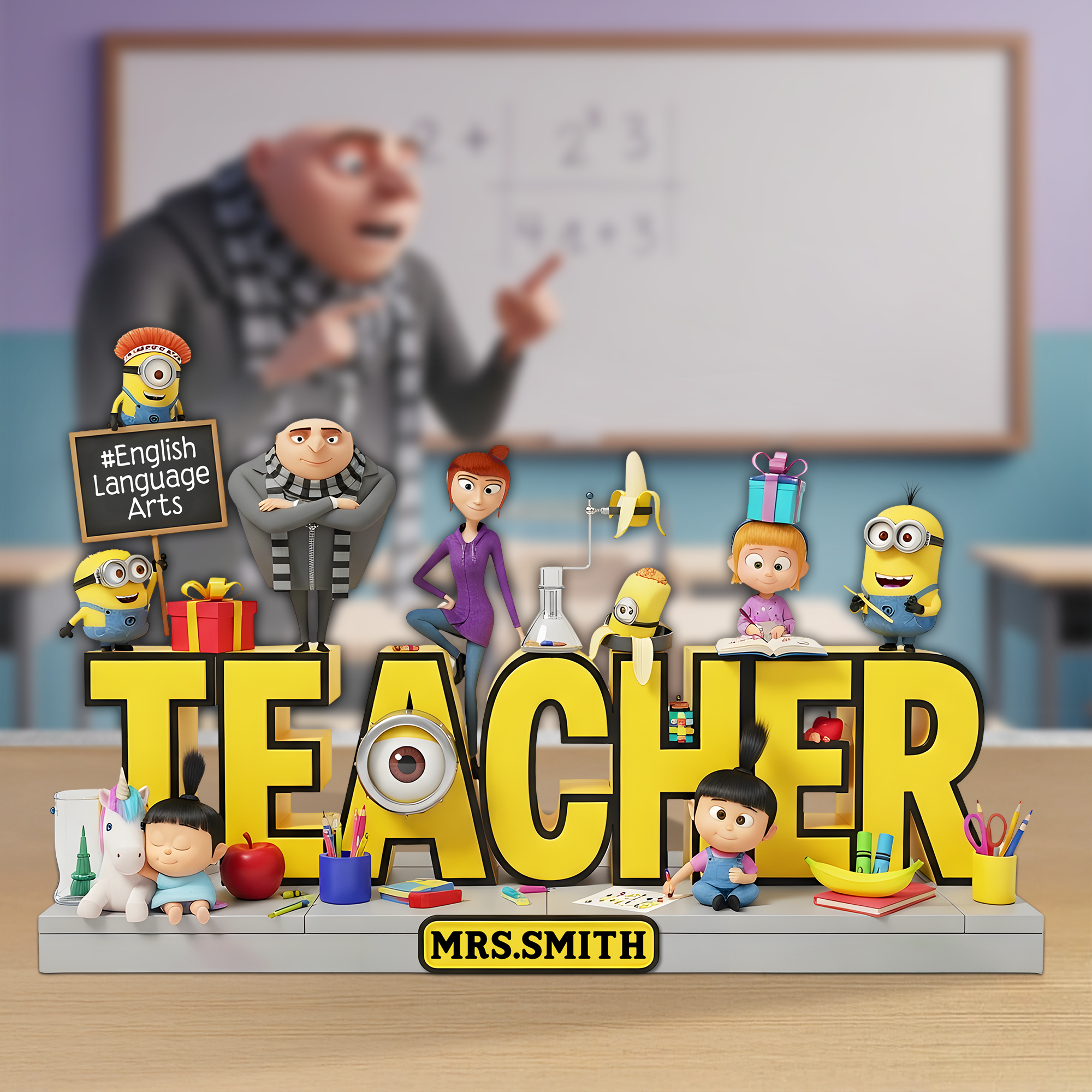 Cute Yellow Character Acrylic Plaque - Personalized Gifts For Teacher 05tgpu160625-Homacus