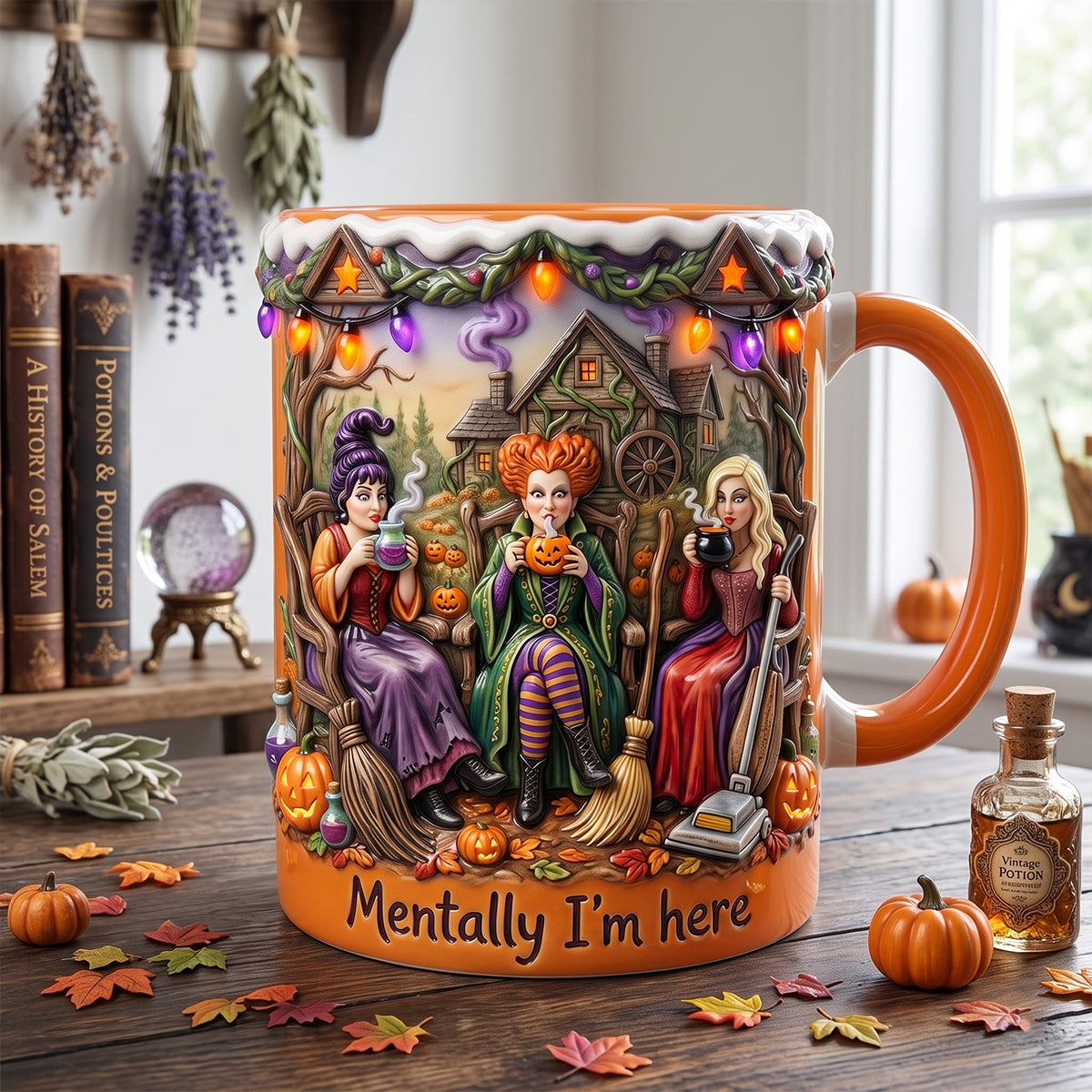 Chilling Sipping Witch Sisters Accent Mug - Personalized Gifts For Witch Lovers 03qhtn180826-Homacus