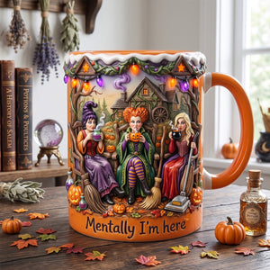 Chilling Sipping Witch Sisters Accent Mug - Personalized Gifts For Witch Lovers 03qhtn180826