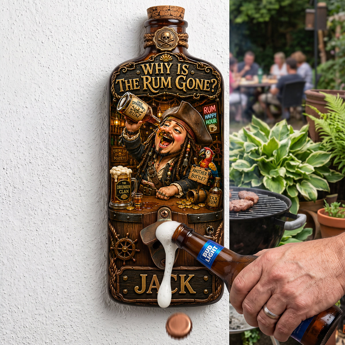 Intoxicated Man Wall Hanging Bottle Opener - Personalized Gifts 03hata140726-Homacus