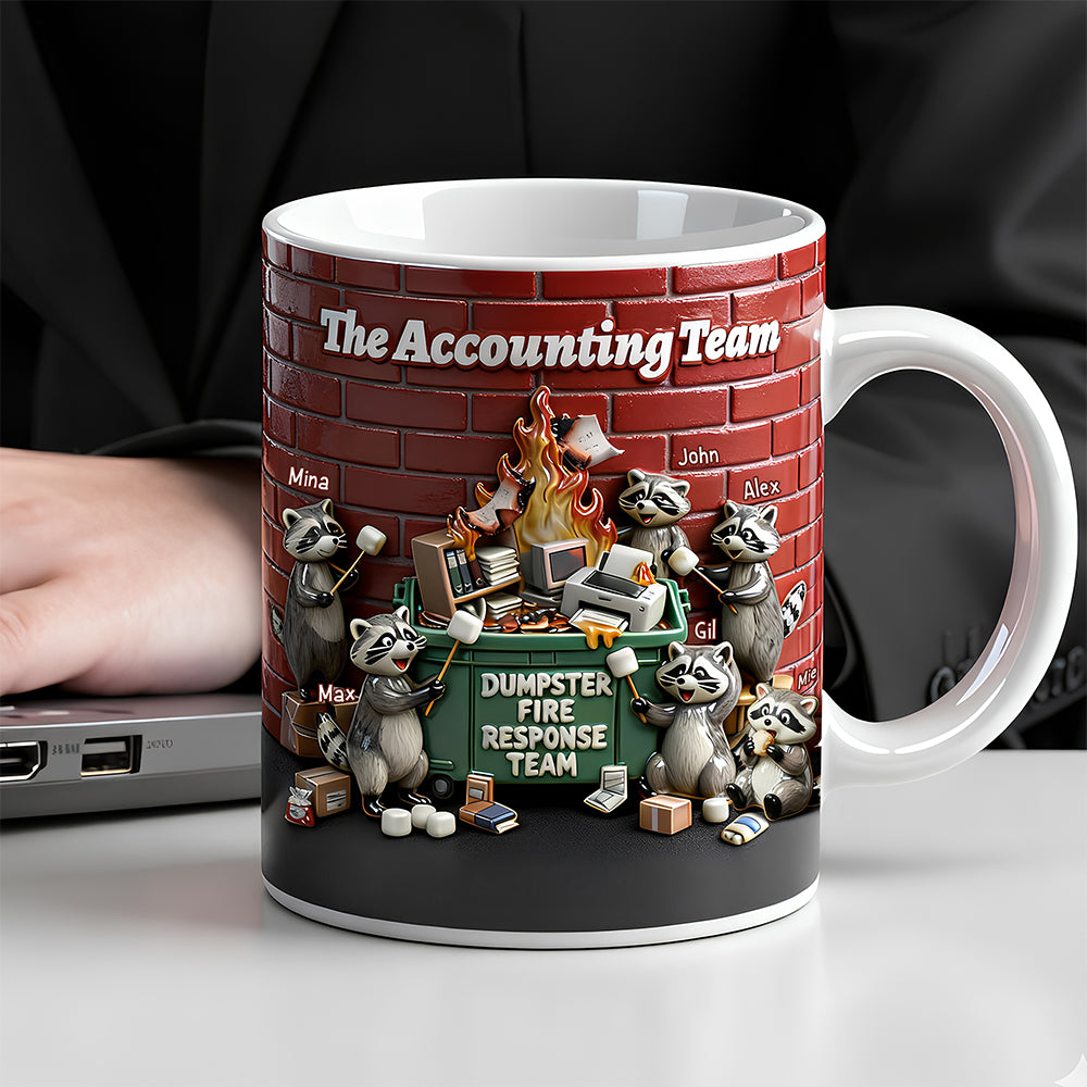 Fun Raccoon Dumpster Fire Response Team Mug, Personalized Gift For Coworker 02qhdt271125-Homacus