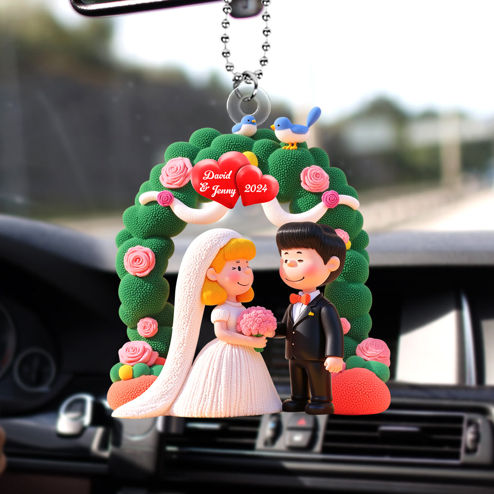 Personalized Gifts For Newlywed Couple Car Ornament 03katn161224-Homacus