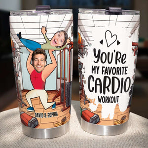 Custom Photo Gifts For Couple Gym Couple Tumbler 01TODT021224-Homacus