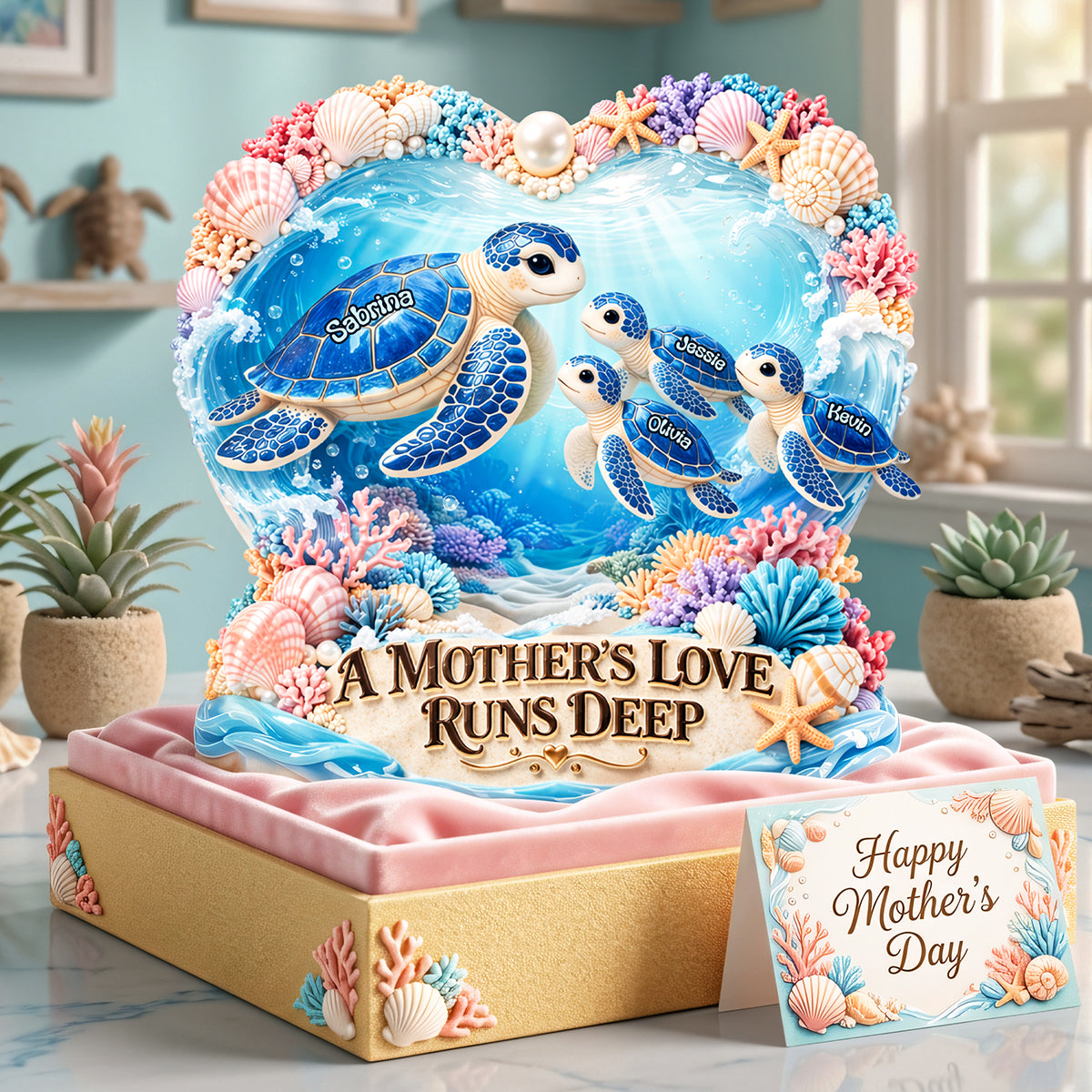 Turtle Mom Acrylic Plaque - Personalized Gifts For Mothers 04tyta200326-Homacus