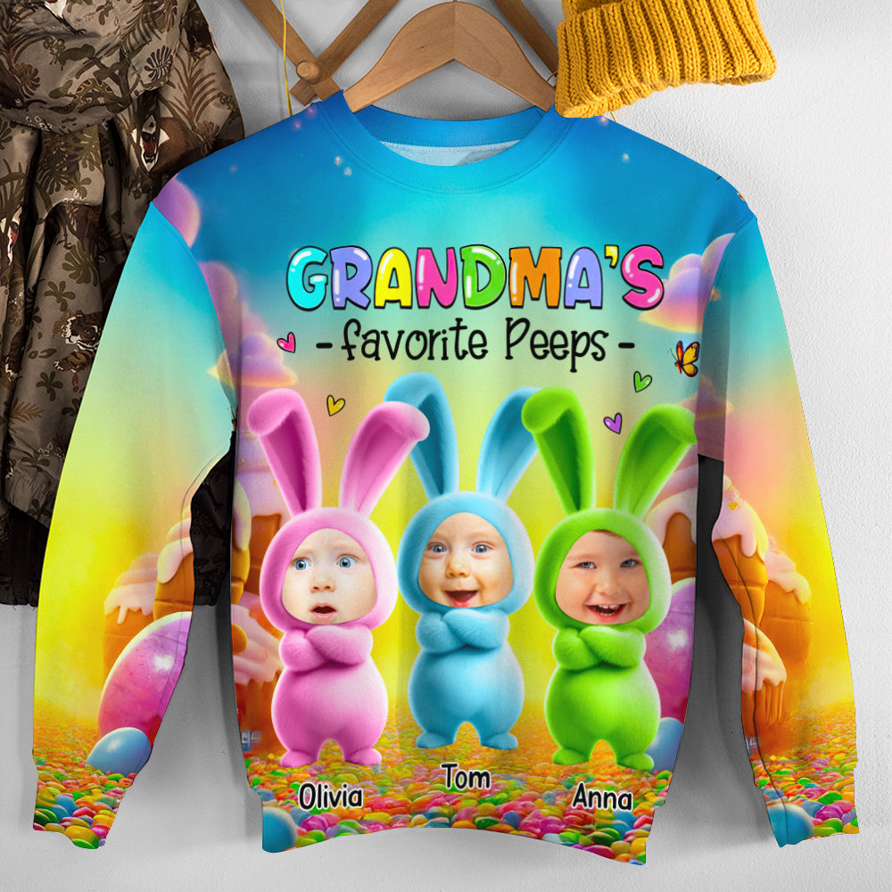 Custom Photo Gifts For Grandma Shirt Bunny Grandkids 01TGDT100325-Homacus