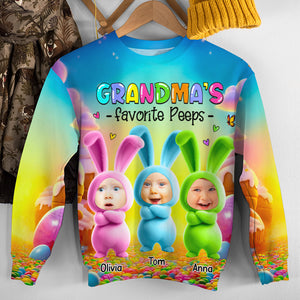 Custom Photo Gifts For Grandma Shirt Bunny Grandkids 01TGDT100325-Homacus