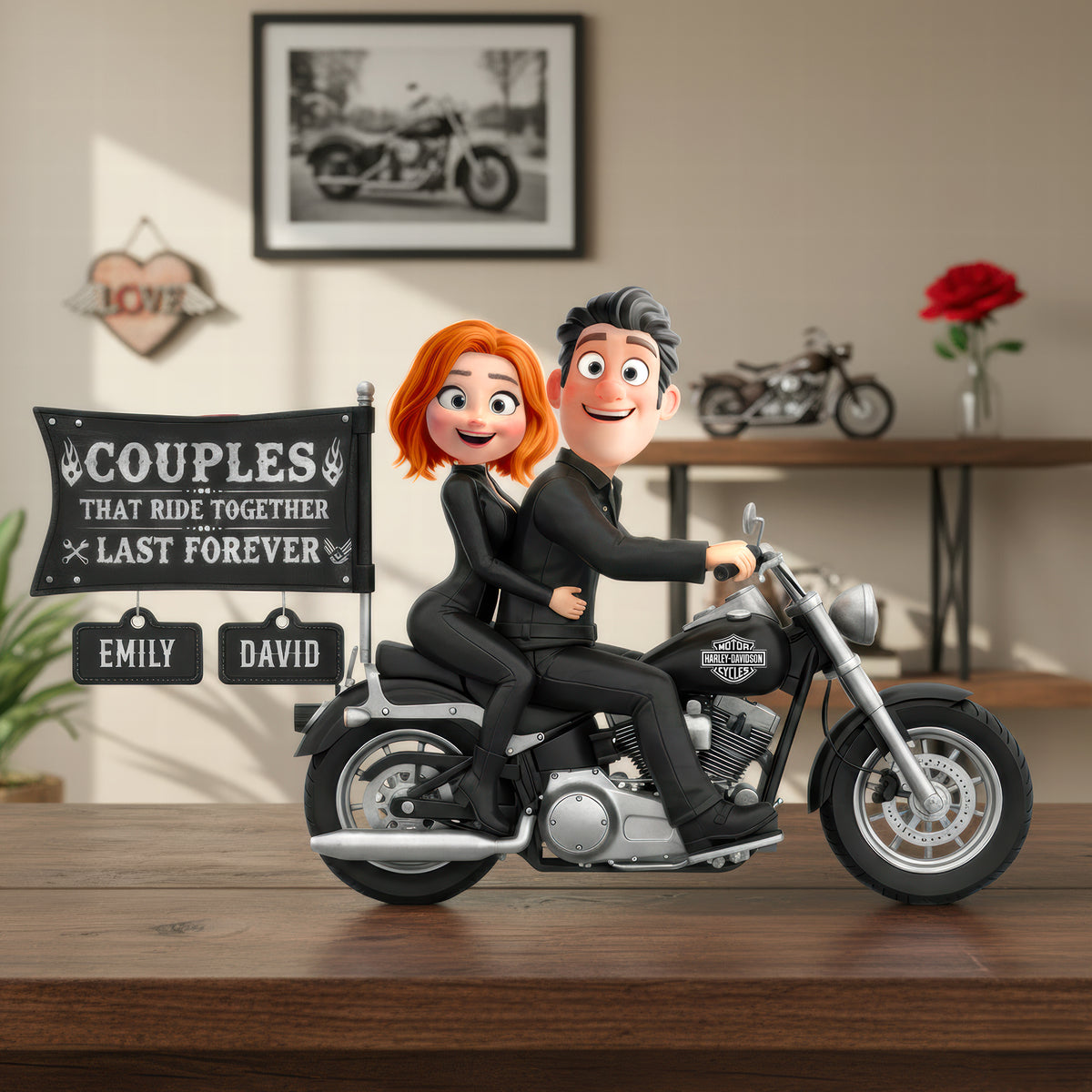 Biker Couple Acrylic Plaque - Personalized Gifts For Couples 05kiqn151225-Homacus