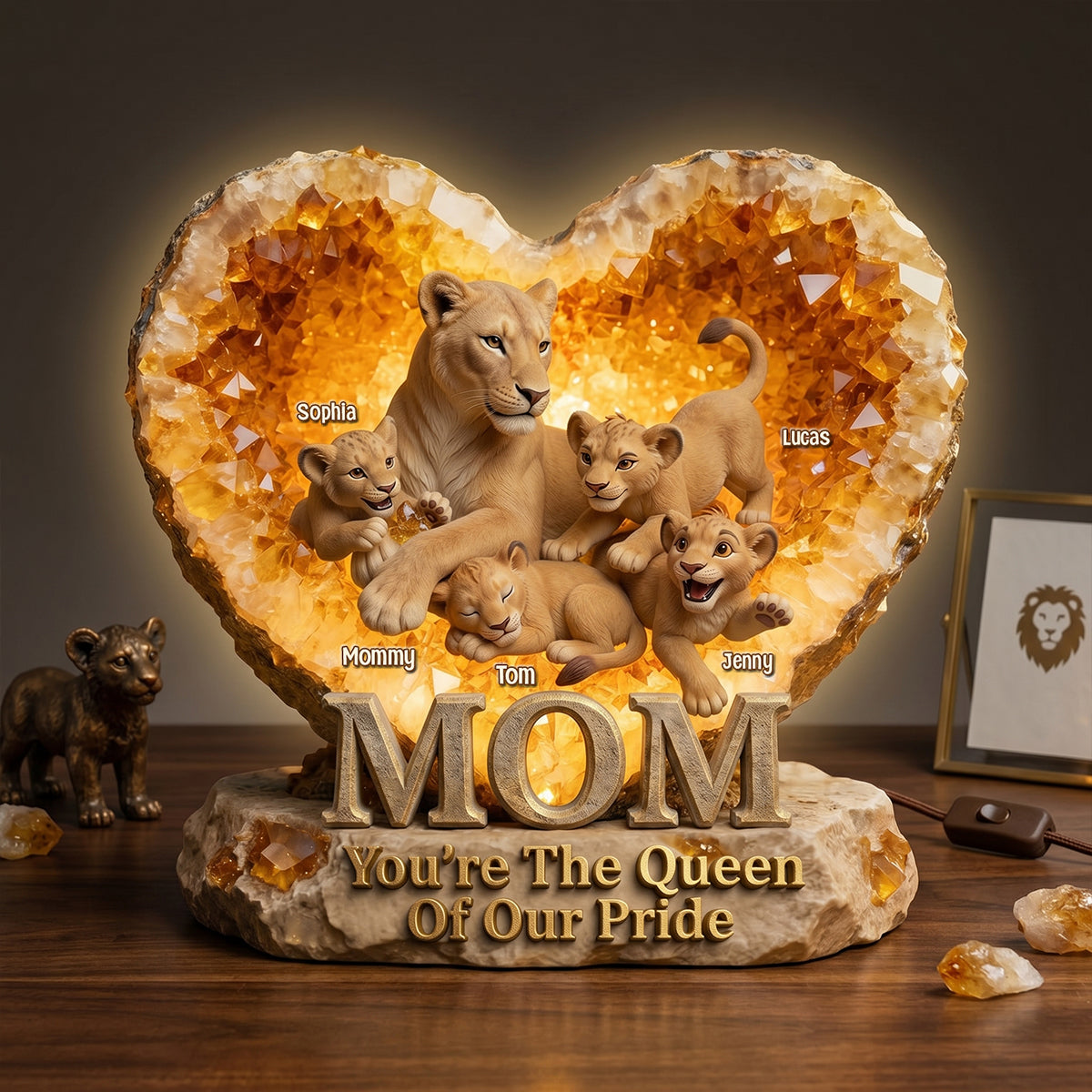 You're The Queen Of Our Pride - Personalized Gifts For Mom Acrylic Light Box 03hutn130426-Homacus