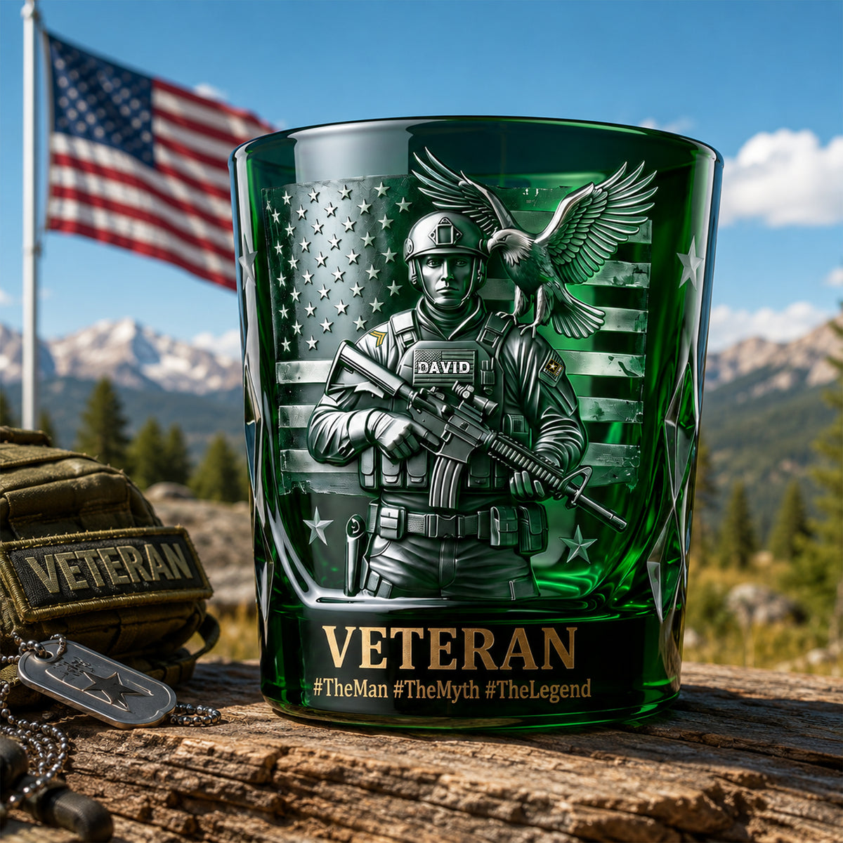 Fierce American Veteran Drinking Glass - Personalized Gifts For Veterans 01tglu290526