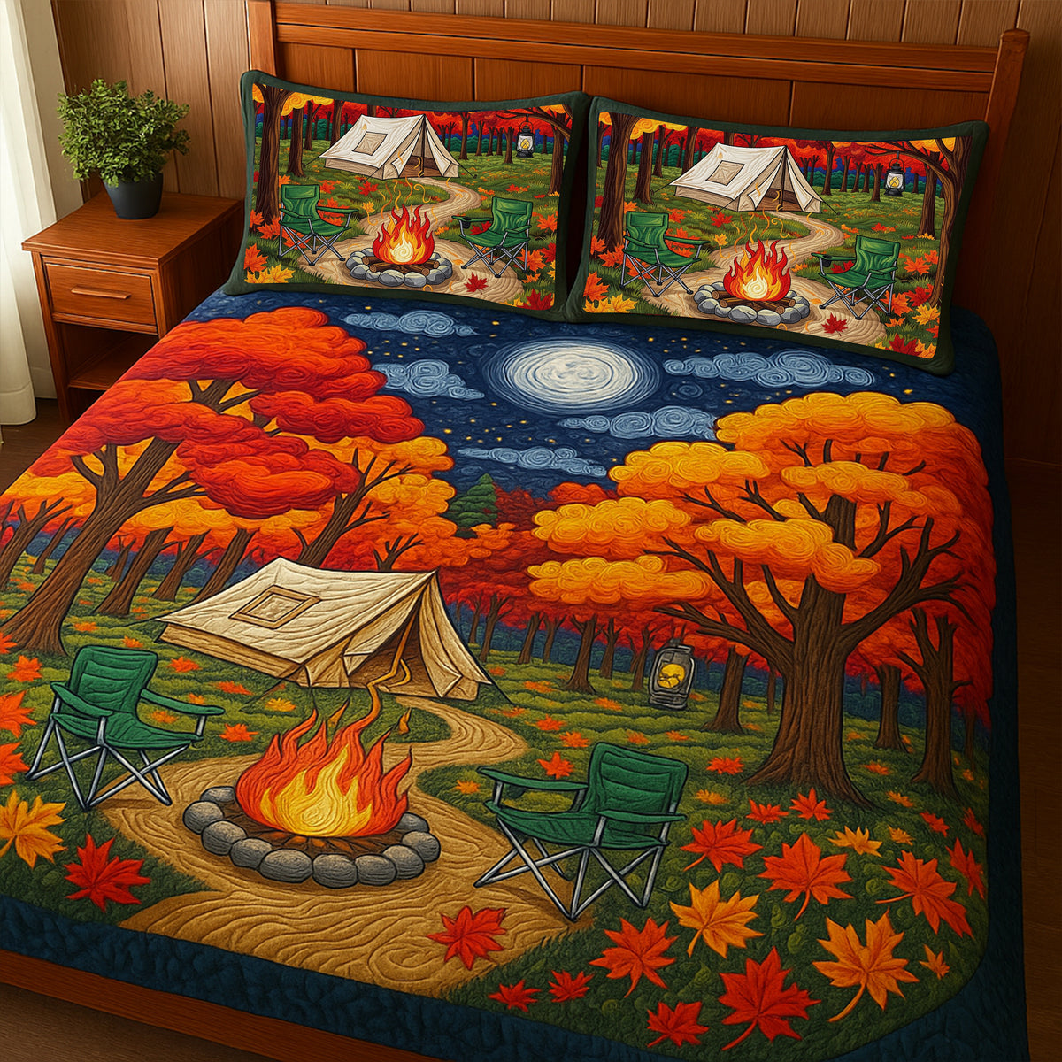 Autumn Nights By The Fire Quilt Bedding Set - Gift For Camping Lovers 06PGLU160725-Homacus