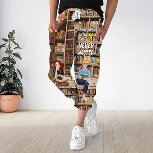 Personalized Gifts For Couple Unisex Joggers Sweatpants, Time Spent With Books Is Never Wasted 04TGLU281124PA-Homacus