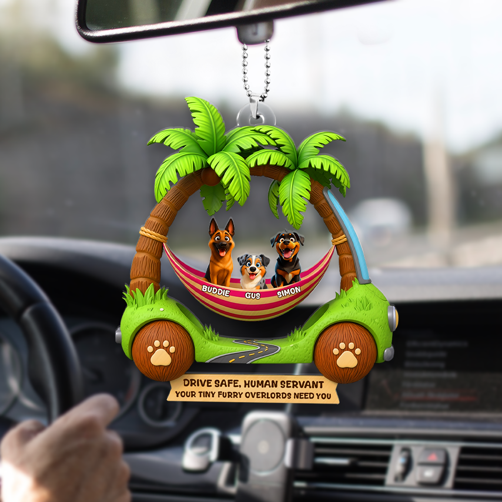 Furry Overlords Hammock Car Ornament - Personalized Gifts For Dog Lovers 04TGLU280725-Homacus