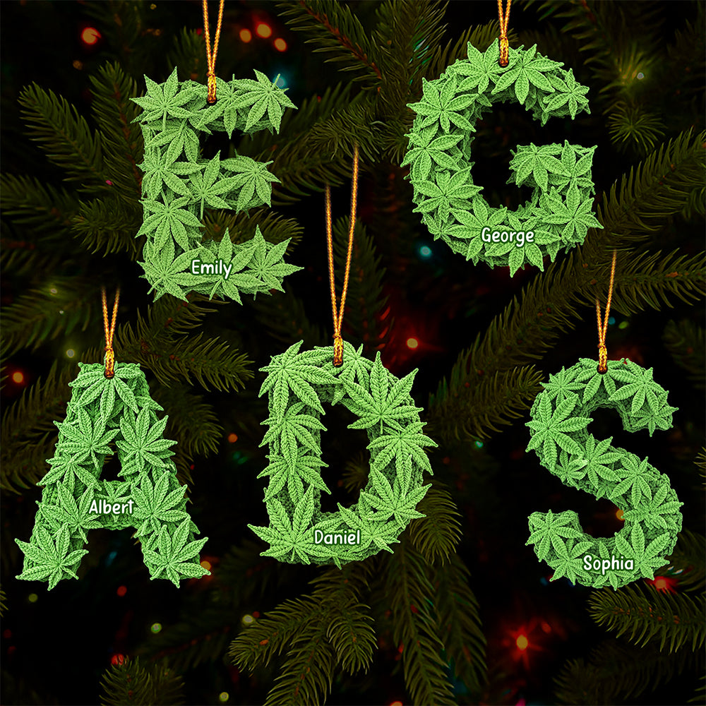Alphabet Letters Christmas Ornament – Personalized Gifts For Weed Lovers 02toqn040925-Homacus