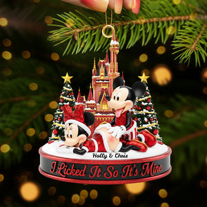 Personalized Gifts For Christmas, Cute Mischievous Couple Acrylic Ornament 03nata220925-Homacus