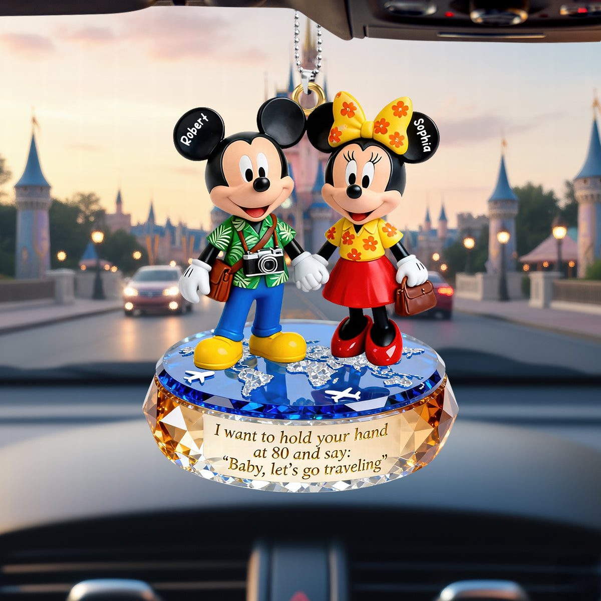 Travel Couple Car Ornament - Personalized Gifts For Couple 06toqn311225-Homacus