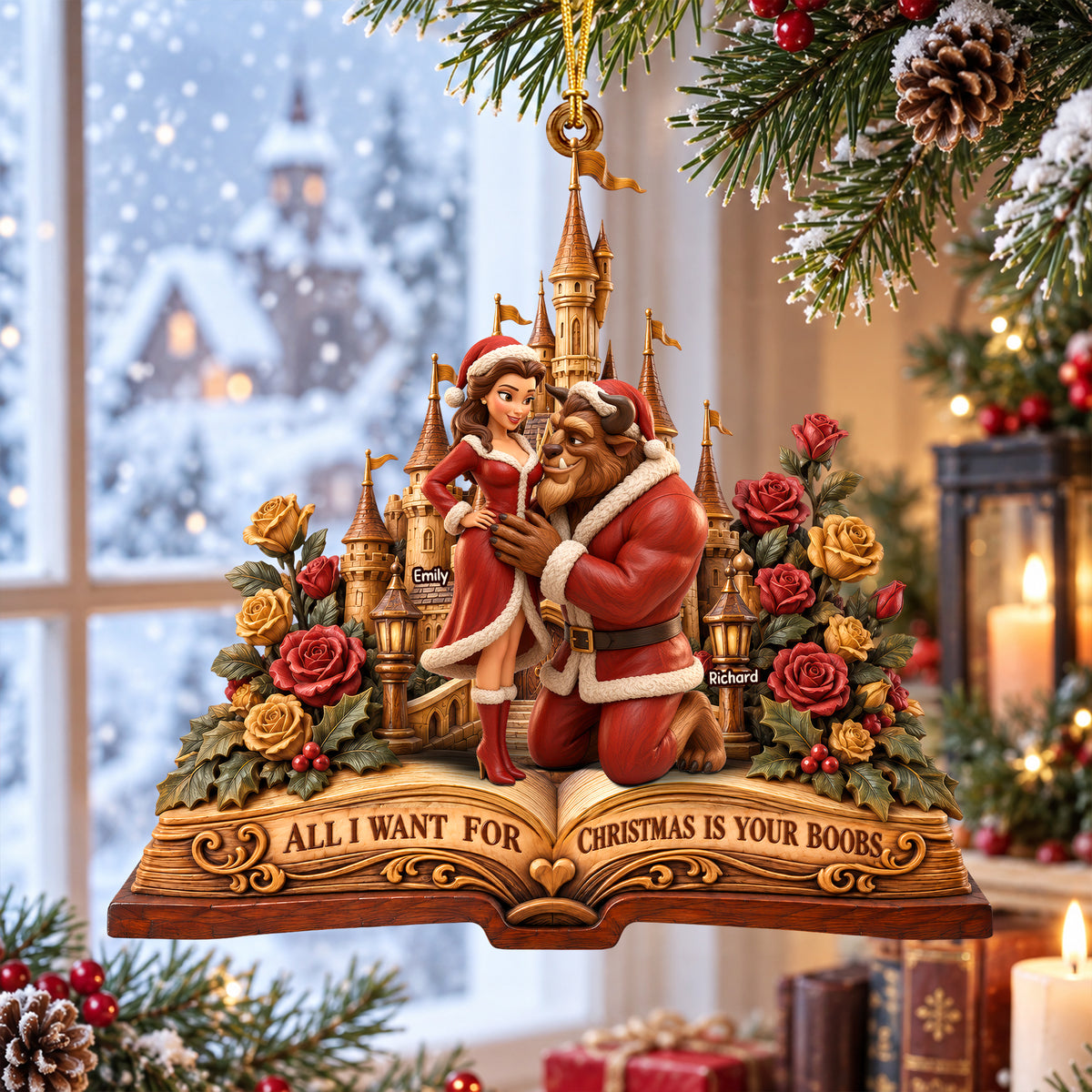 Playful Couple Romance Ornament - Personalized Christmas Gifts 03ohqn100926-Homacus
